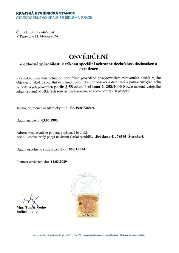 Odborné osvědčení i pro asanaci holubů